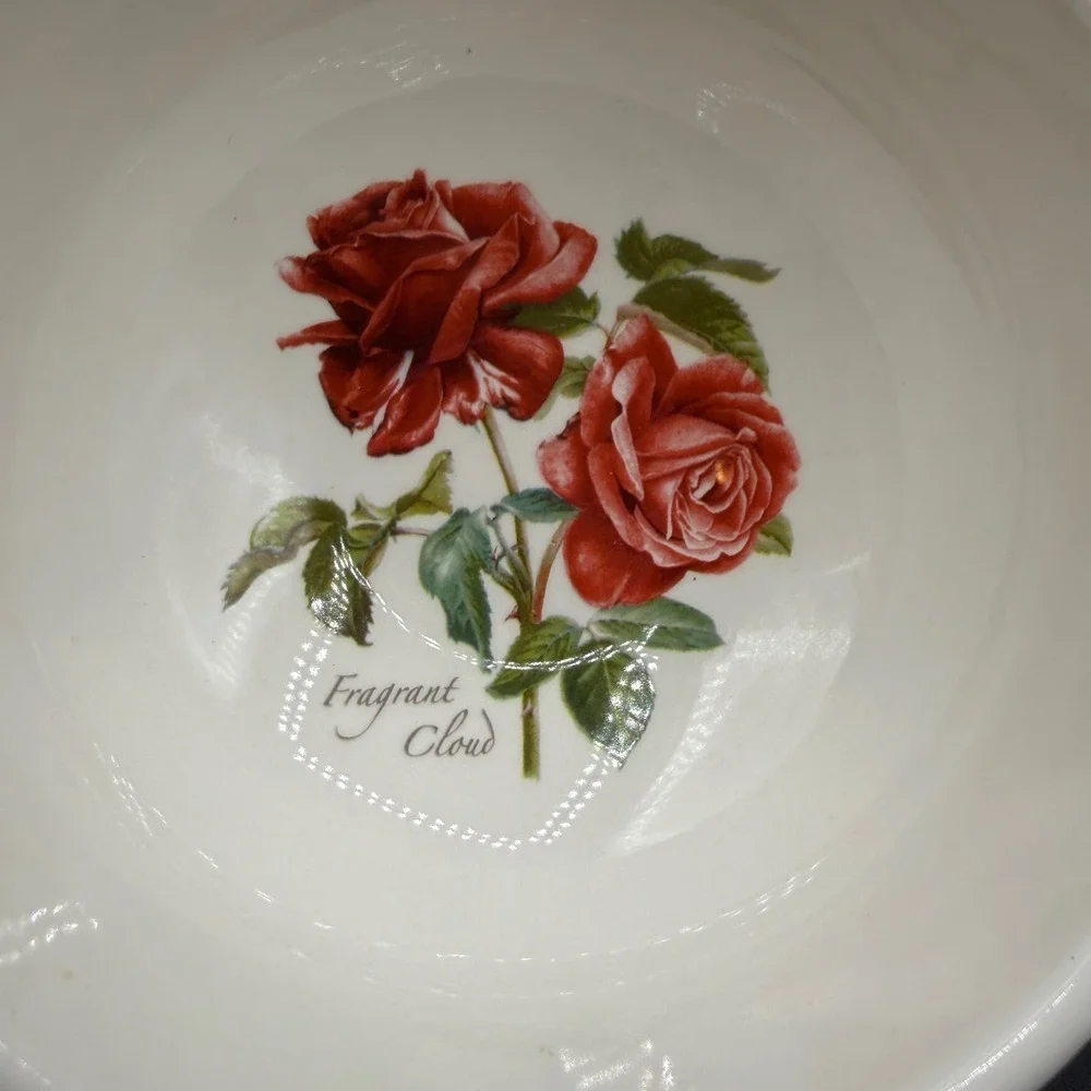 Vintage 2004 Portmeirion Botanic Roses Cereal Bowls Set of 4 Fragrant Cloud